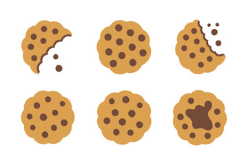Chocolate chip cookies delicious dessert vector art