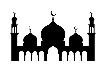 Mosque silhouette islamic architecture design art