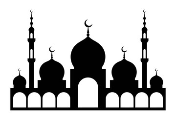 Mosque silhouette islamic building architecture