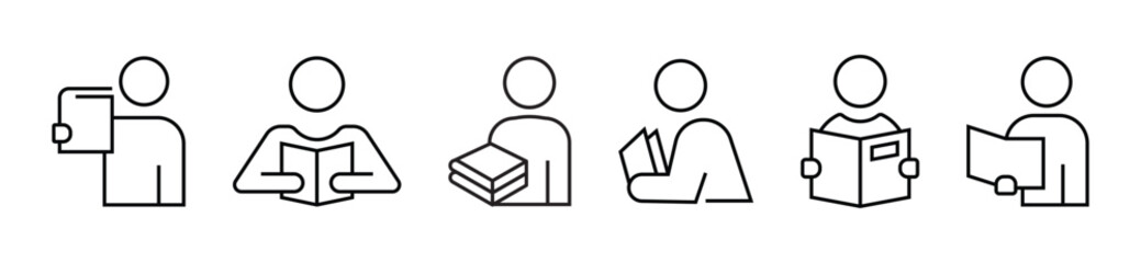 Education concept illustrations. Set of people vector illustrations in various activities of education, learning, reading book, online course and training, vector illustration for web and app