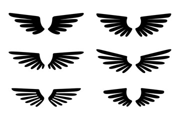 Wings vector illustration angel feather silhouette