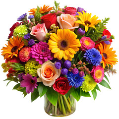 Colorful flower bouquet arrangement with vibrant hues