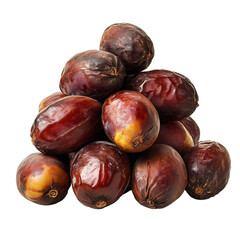 Fototapeta premium Pile of organic date palm fruits isolated on transparent background (2)