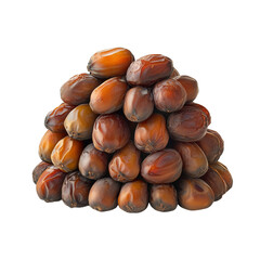 Obraz premium Pile of organic date palm fruits isolated on transparent background (3)