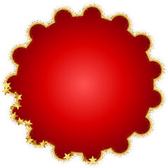 Red Background Gold Frame