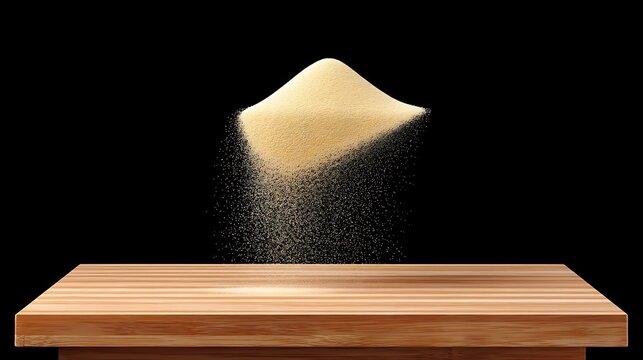Falling Sand Golden Grains on Wood. - Powered by Adobe