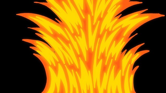 Hand Drawn Anime Cartoon Poweful Fire Transition