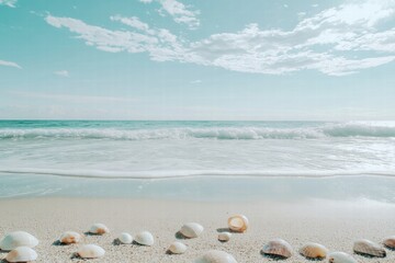Tropical beach with white sand and scattered stones