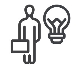Business person have business idea isolated icon concept. Flat graphic design cartoon illustration