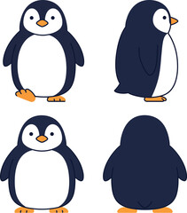Obraz premium Cute penguin vector collection ideal for t-shirt prints and similar projects in flat design style 