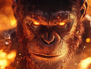 Fierce Ape in Flaming Inferno