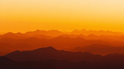 Obraz premium Vibrant sunset over Austrian mountain alps, panoramic view, warm golden light