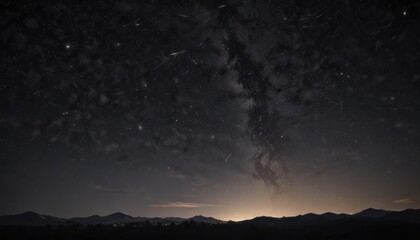 Naklejka premium Dazzling display of bright stars scattered across a velvet black sky , luminous, night photography, milky way