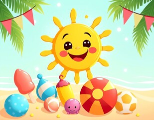 Obraz premium funny cartoon summer