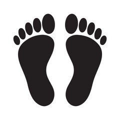 Black Silhouette Footprints Pair  Human Step Icon