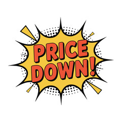  Retro Comic Pop Art Price Down Burst Graphic