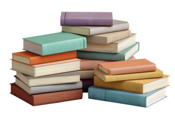 Stack of Colorful Books Transparent PNG
