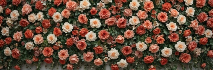 Naklejka premium Elegant vintage artificial flower wall backdrop Ideal for events & photoshoots , stylish, vintage flowers, rustic