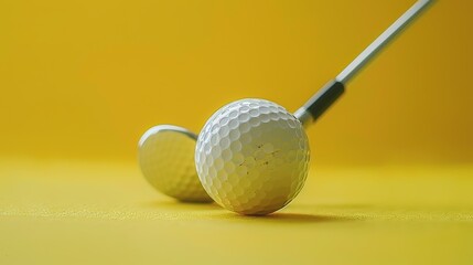 Golf Ball and Club Illustration