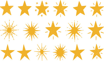 Fototapeta premium Crayon star shape, hand drawn pencil line doodle pattern. Pastel brush texture, color background. Star figure. Vector chalk line sketch. Sticker icon, sparkle figure.