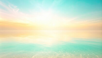 Obraz premium Tranquil sunrise reflection over serene ocean coastal location scenic photography calm environment wide-angle view peaceful concept