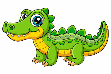 Fototapeta premium A Cute Crocodile Vector art in Illustration on white Background