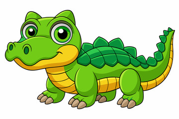 A Cute Crocodile Vector art in Illustration on white Background