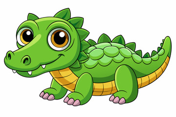 A Cute Crocodile Vector art in Illustration on white Background