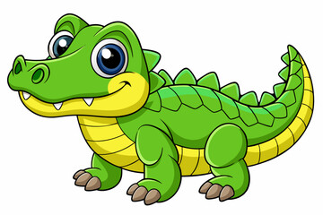Fototapeta premium A Cute Crocodile Vector art in Illustration on white Background