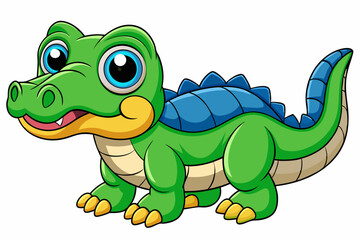 A Cute Crocodile Vector art in Illustration on white Background