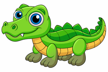 A Cute Crocodile Vector art in Illustration on white Background
