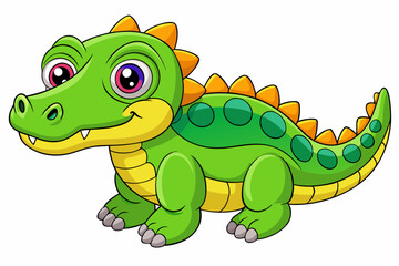 Fototapeta premium A Cute Crocodile Vector art in Illustration on white Background