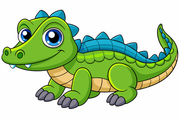 A Cute Crocodile Vector art in Illustration on white Background