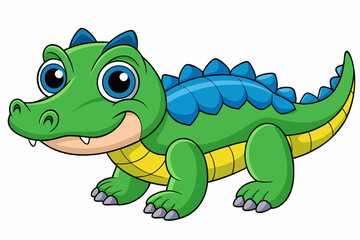 A Cute Crocodile Vector art in Illustration on white Background