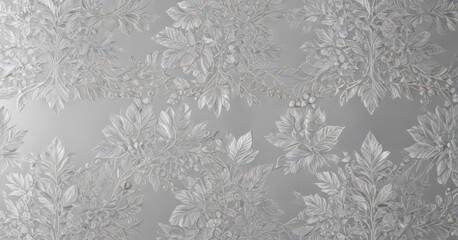 Delicate silver leaf lace wallpaper  Seamless pattern, elegant design , image, fine detail, design