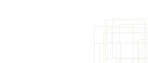 Abstract golden geometric square overlap layer lines on transparent background. Grey minimal lines abstract futuristic tech background.