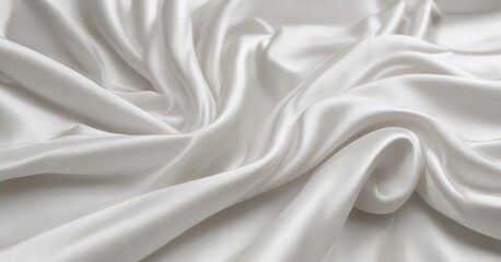 Obraz premium Luxurious white silk, smooth, flowing texture, soft, luxury, fold