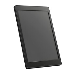 E-reader with blank screen, angled view, isolated