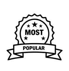 most popular medal award black with white stars isolated background