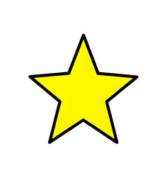 Fototapeta premium neon yellow and black star on isolated white background icon