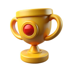 Golden trophy award cup illustration, achievement and success concept design on transparent background