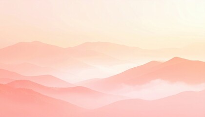 Fototapeta premium Serene mountain sunset natural landscape soft hues peaceful environment wide angle view calm concept for relaxation