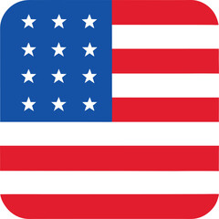 USA flag in square background vector art illustration