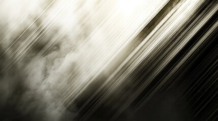Abstract diagonal light streaks through smoky clouds