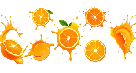 orange juice splash , set of orange paint splashes , set of orange paint splashes vector illustration