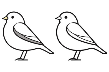 Two cartoon birds, one partially colored, stand against a transparent backdrop