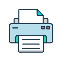 Office Printer Machine Icon Representing Document Printing and Office Workflow