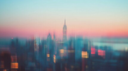 Obraz premium Blurry cityscape at dawn