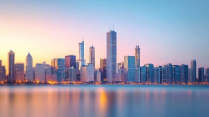 Fototapeta premium City skyline at sunrise