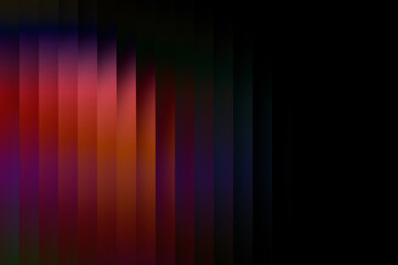 A dark abstract glass gradient with deep red, purple, and orange tones transitioning into darkness, featuring ribbed vertical distortion and a soft luminous glow.